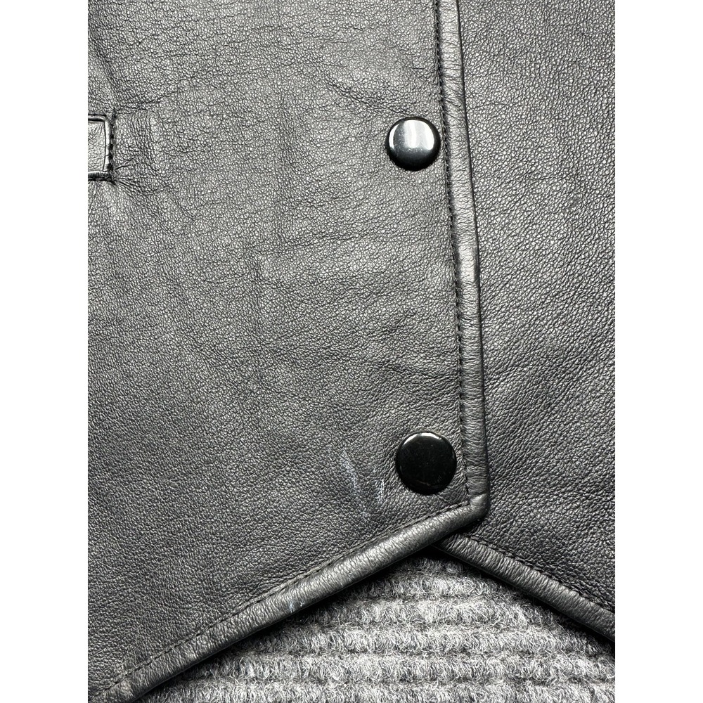 USA Leather Vest Womens 2XL Black B320 Genuine Leather Snap Front Western Style - Picture 9 of 9